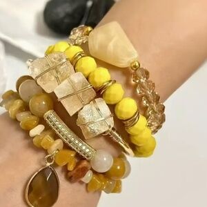 Boho jewelry Chic Women stackable bracelet set of 5